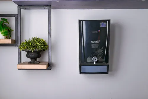 Water filter technician at work